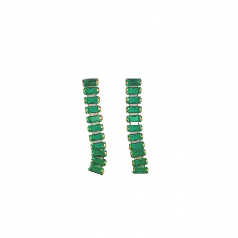 Baguette Emerald Waterfall Earring