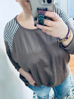 #P341 All I Want Stripped Boxy Sweatshirt *DOORBUSTER*
