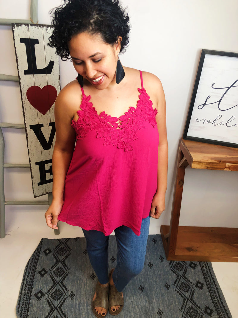 #M233 Crochet Princess Top (Fuchsia)