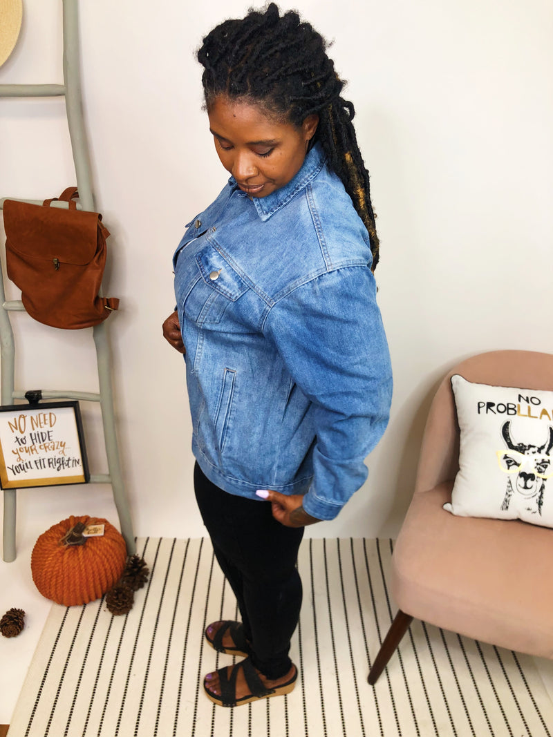 #K910 Slay Every Day Denim Shacket