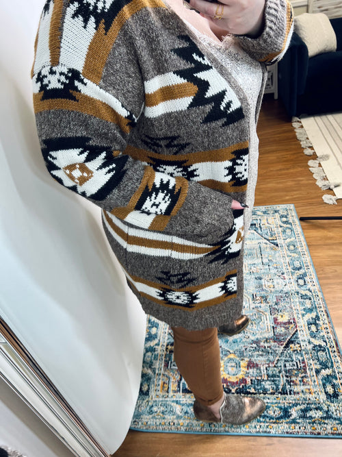 Remi Southwestern Print Cardigan