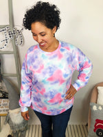 #L262 Rainbow Clouds Tie Dye Pullover