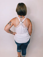 #K305 Lace Me Down Top (OFF WHITE)