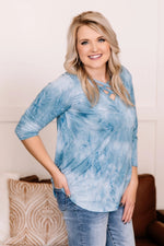 #K981 Glittering Morning Sky Feelings 3/4 Sleeves Top