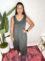 #N512 Elegance Sleeveless Maxi Dress (Charcoal)