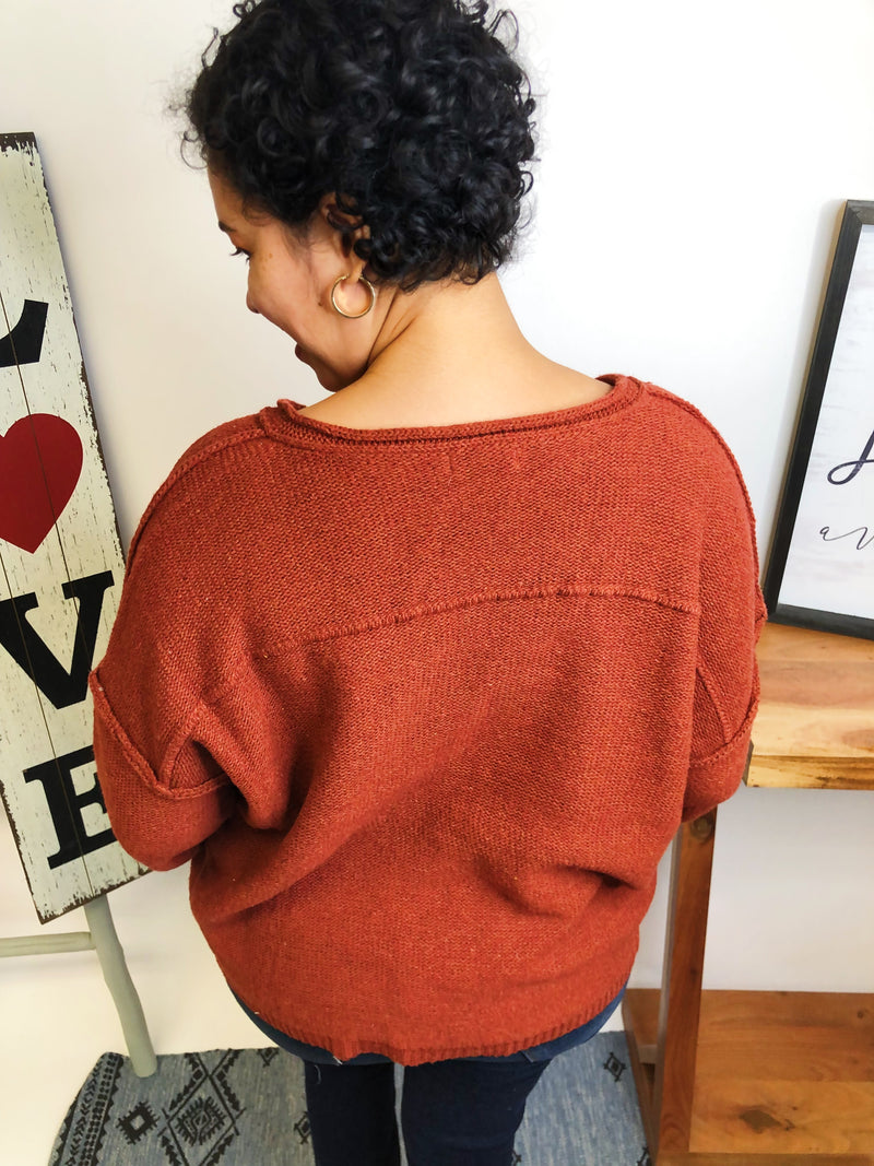 #L624 To Be Loved Sweater (Rust)