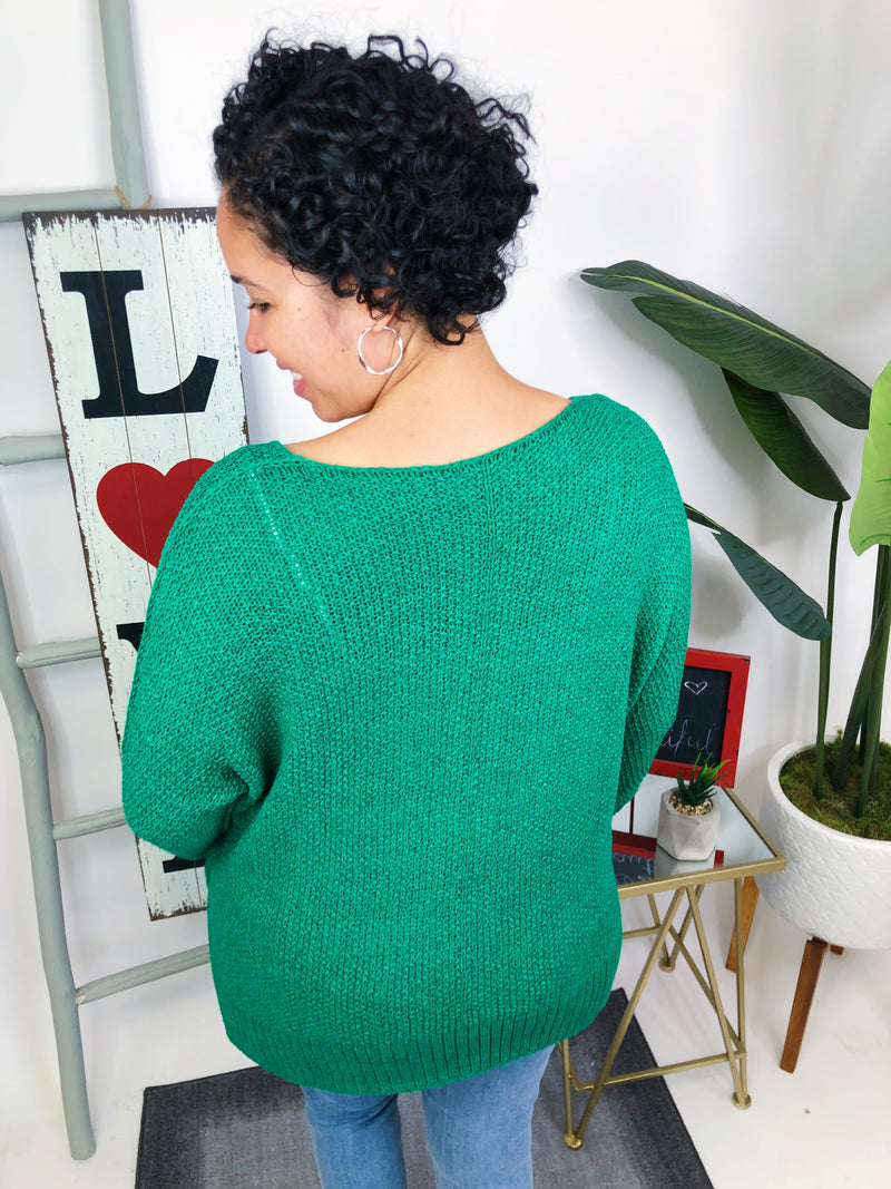 #M694 Happy Evergreen Sweater