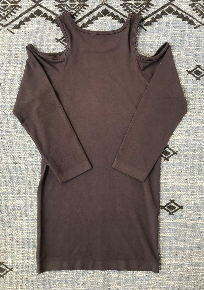 #L677 Sexy And Stunning Cold Shoulder Top (Charcoal)