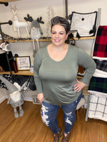 #951 Kaylee's long sleeve top (Olive)