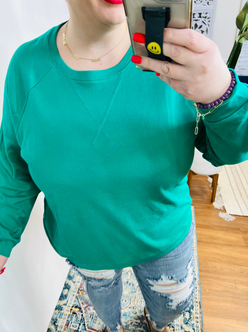 #P386 Never Really Over Round Neck Pullover