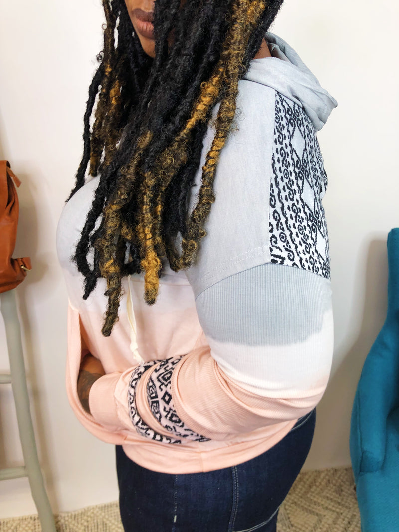 #K833 POL Moroccan Java Knit Top (Pink)