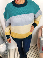 #L246 Harbor Sunsets Color Block Sweater