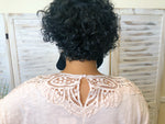 #K68 Sunday Morning Lace Dolman Top