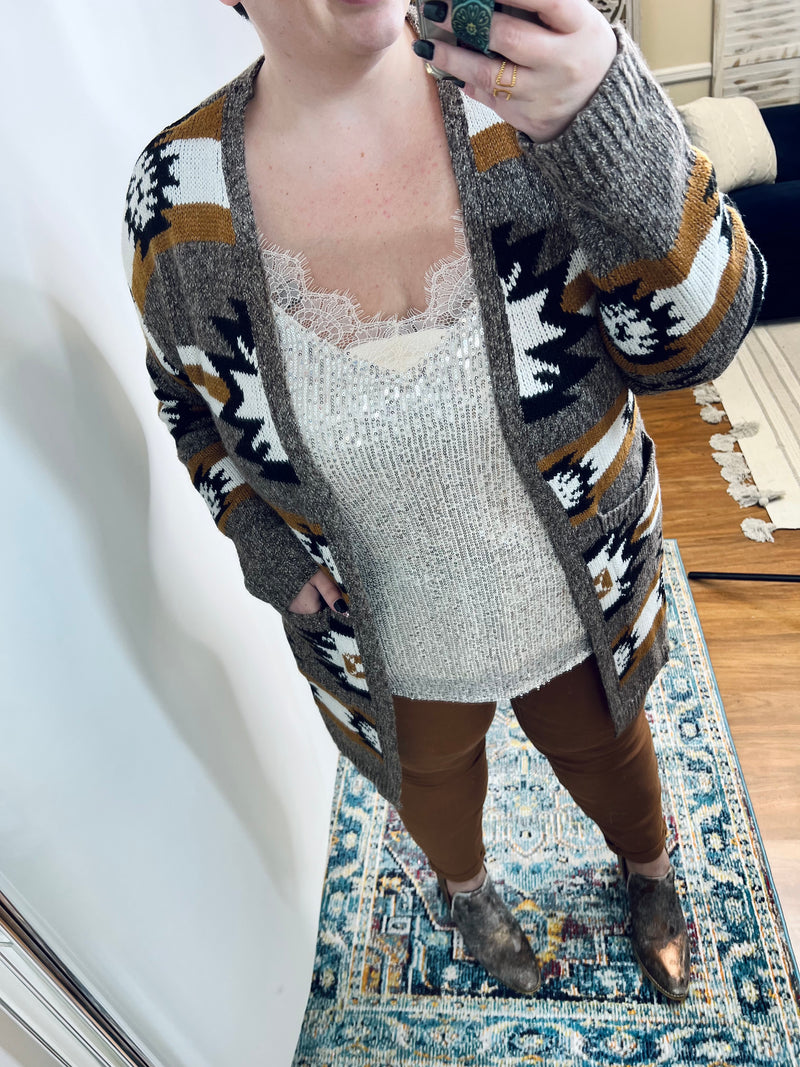 Remi Southwestern Print Cardigan