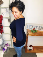 #L848 Stopping Time Long Sleeve Reversible Top (Navy)