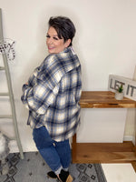 #M112 Good Timing Plaid Shacket (Blue)