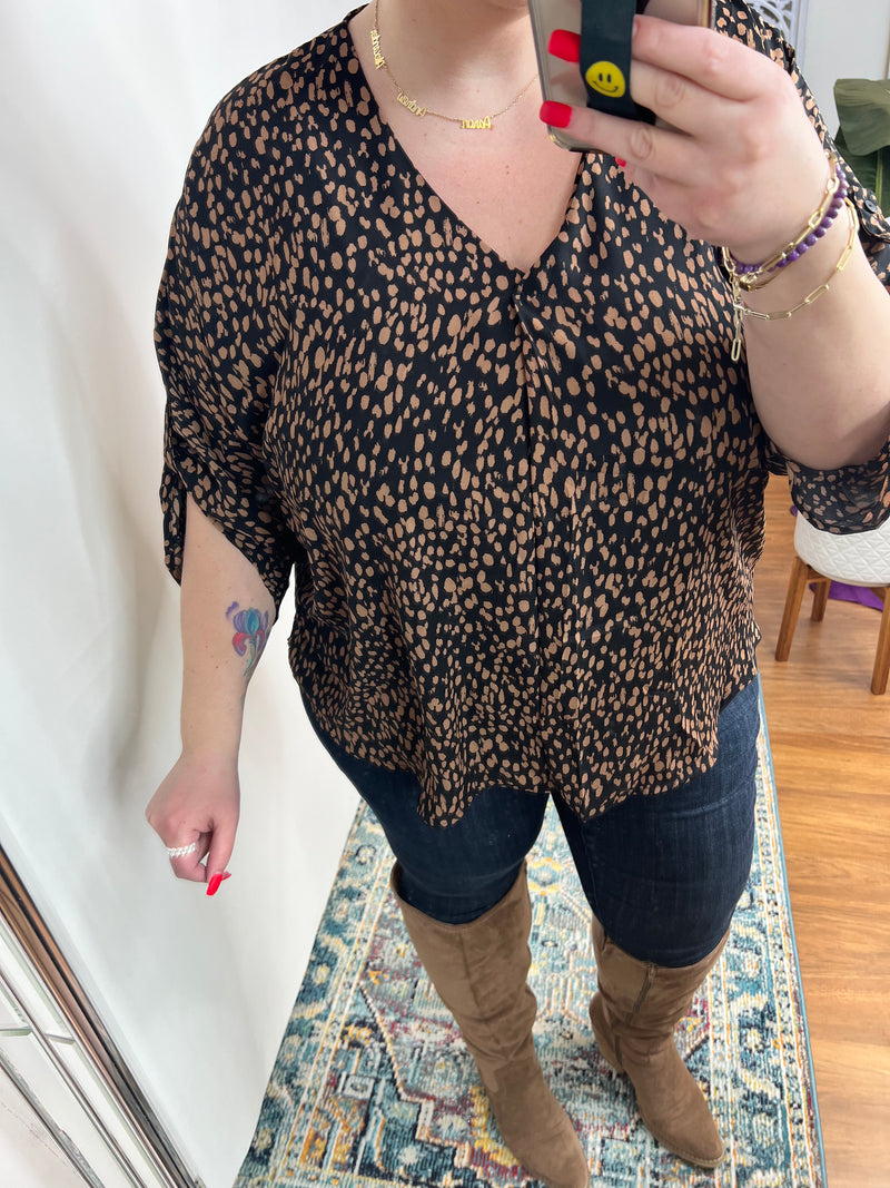 Molly Animal Print Dolman Sleeve Blouse