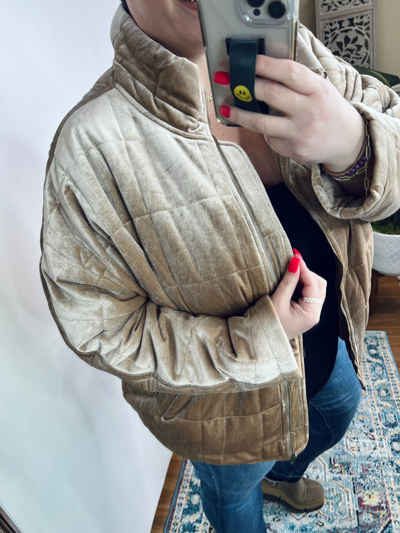 Nights On Broadway Jacket in Taupe