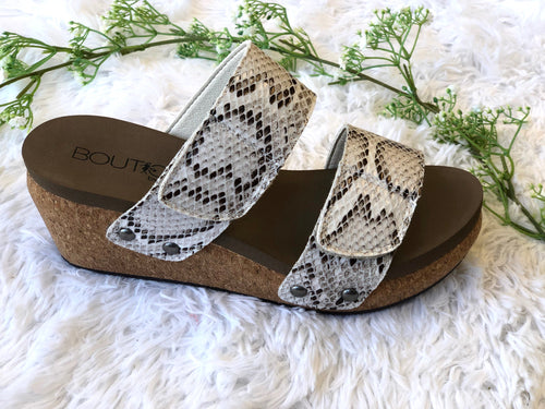 #A24 Pure Bliss Snakeskin Wedges