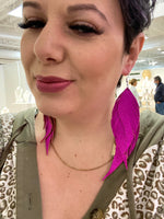 #L893 Handmade Earrings Large (Hot Pink)