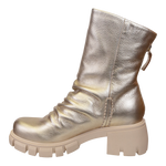 NAKED FEET - PROTOCOL in GOLD Heeled Mid Shaft Boots