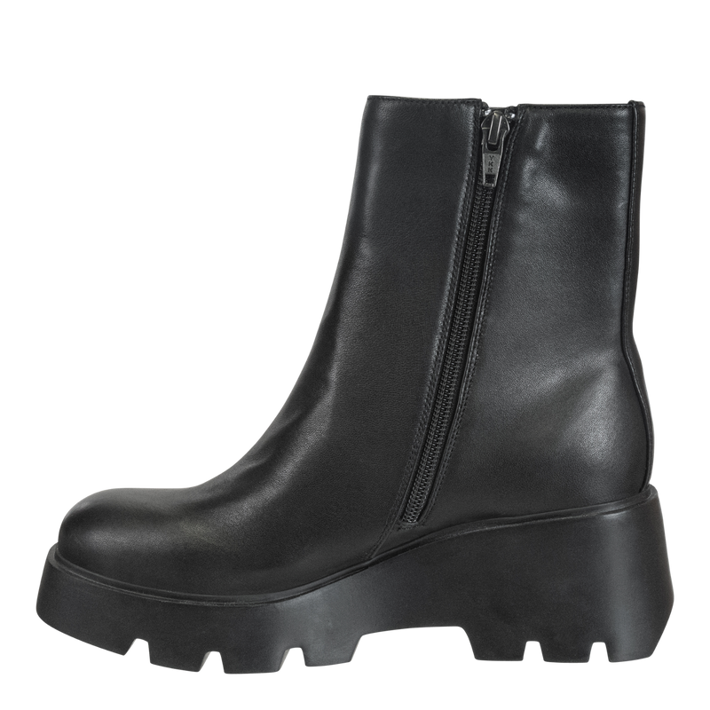 NAKED FEET - XENUS in BLACK LEATHER Platform Ankle Boots